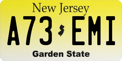 NJ license plate A73EMI