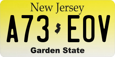 NJ license plate A73EOV