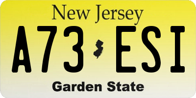 NJ license plate A73ESI