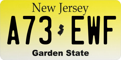 NJ license plate A73EWF