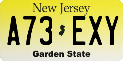 NJ license plate A73EXY