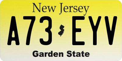 NJ license plate A73EYV