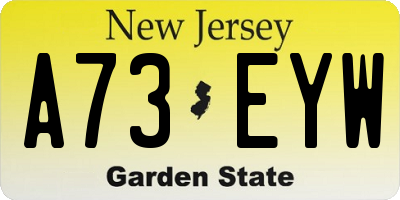 NJ license plate A73EYW