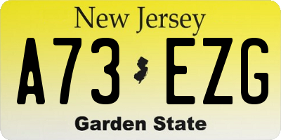 NJ license plate A73EZG