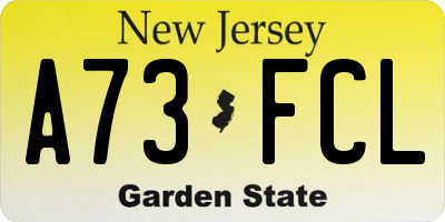 NJ license plate A73FCL
