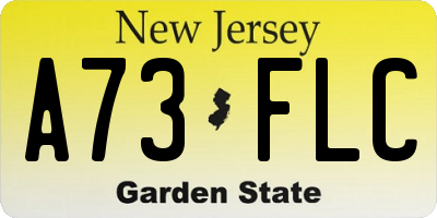 NJ license plate A73FLC