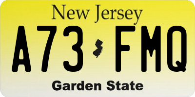 NJ license plate A73FMQ