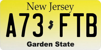 NJ license plate A73FTB