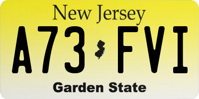 NJ license plate A73FVI