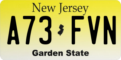 NJ license plate A73FVN