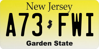 NJ license plate A73FWI