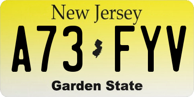NJ license plate A73FYV