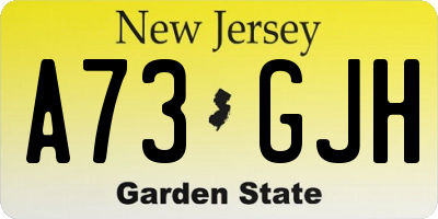 NJ license plate A73GJH