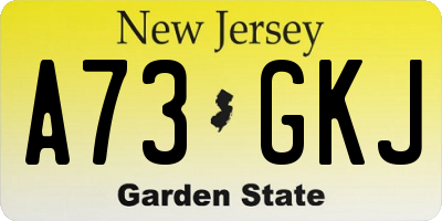 NJ license plate A73GKJ