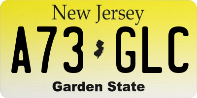 NJ license plate A73GLC