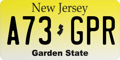 NJ license plate A73GPR