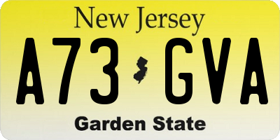 NJ license plate A73GVA