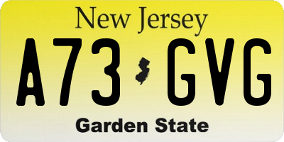 NJ license plate A73GVG