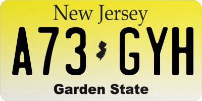 NJ license plate A73GYH
