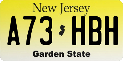 NJ license plate A73HBH