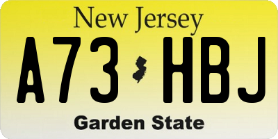 NJ license plate A73HBJ