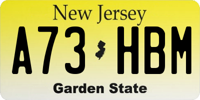 NJ license plate A73HBM