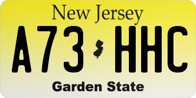 NJ license plate A73HHC