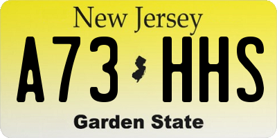 NJ license plate A73HHS