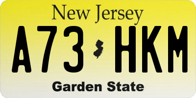 NJ license plate A73HKM
