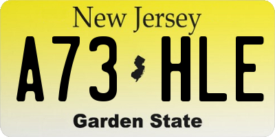 NJ license plate A73HLE