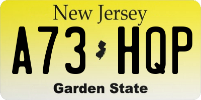 NJ license plate A73HQP