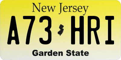 NJ license plate A73HRI