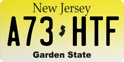 NJ license plate A73HTF