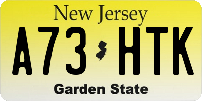 NJ license plate A73HTK