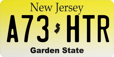 NJ license plate A73HTR
