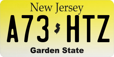 NJ license plate A73HTZ