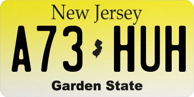 NJ license plate A73HUH