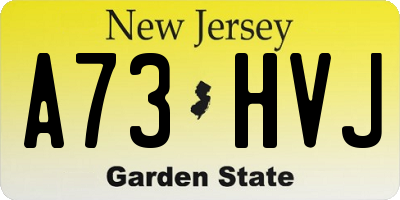 NJ license plate A73HVJ
