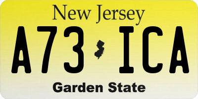 NJ license plate A73ICA
