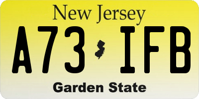NJ license plate A73IFB