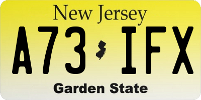 NJ license plate A73IFX