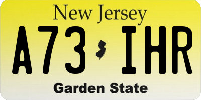 NJ license plate A73IHR
