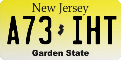 NJ license plate A73IHT
