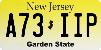 NJ license plate A73IIP