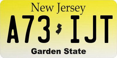 NJ license plate A73IJT