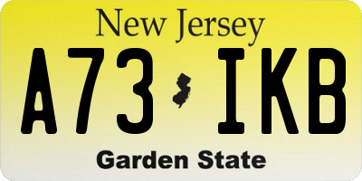 NJ license plate A73IKB
