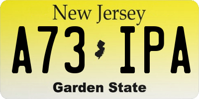 NJ license plate A73IPA