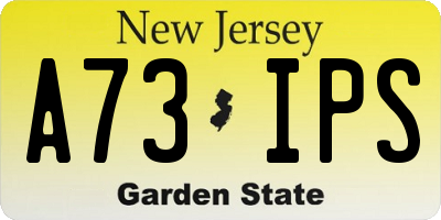 NJ license plate A73IPS
