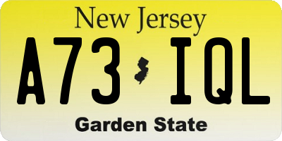 NJ license plate A73IQL