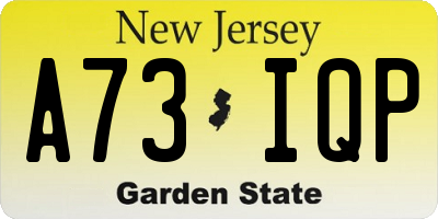 NJ license plate A73IQP